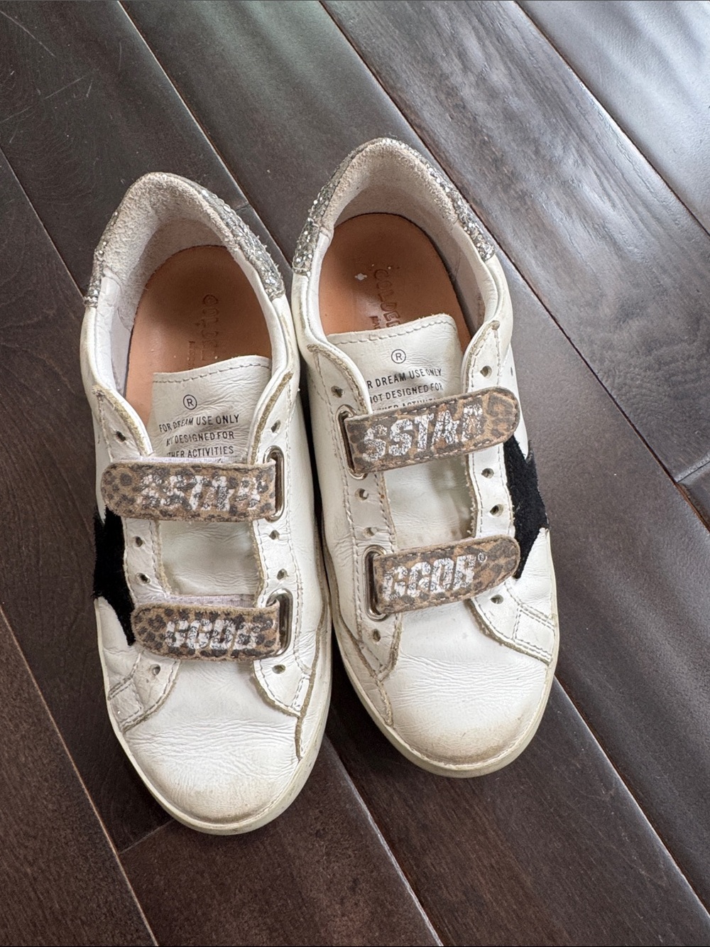 Golden Goose Super-Star Kids EU31 Distressed Velcro Sneakers